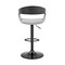 Armen Living Benson Adjustable Gray Faux Leather and Black Wood Bar Stool with Black Base LCBNBABLBLGR - alternate 5